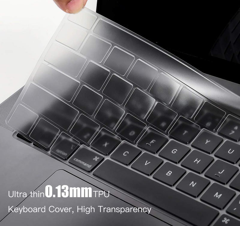 imComor Keyboard Cover Compatible with MacBook Pro 13 inch M2 A2338 2023 2022 2021 2020 M2 M1 A2338 A2289 A2251 & MacBook Pro 16 inch A2141 2020 2019 Touch Bar & Touch ID Keyboard Protector Skin Cover, Clear - Image 4